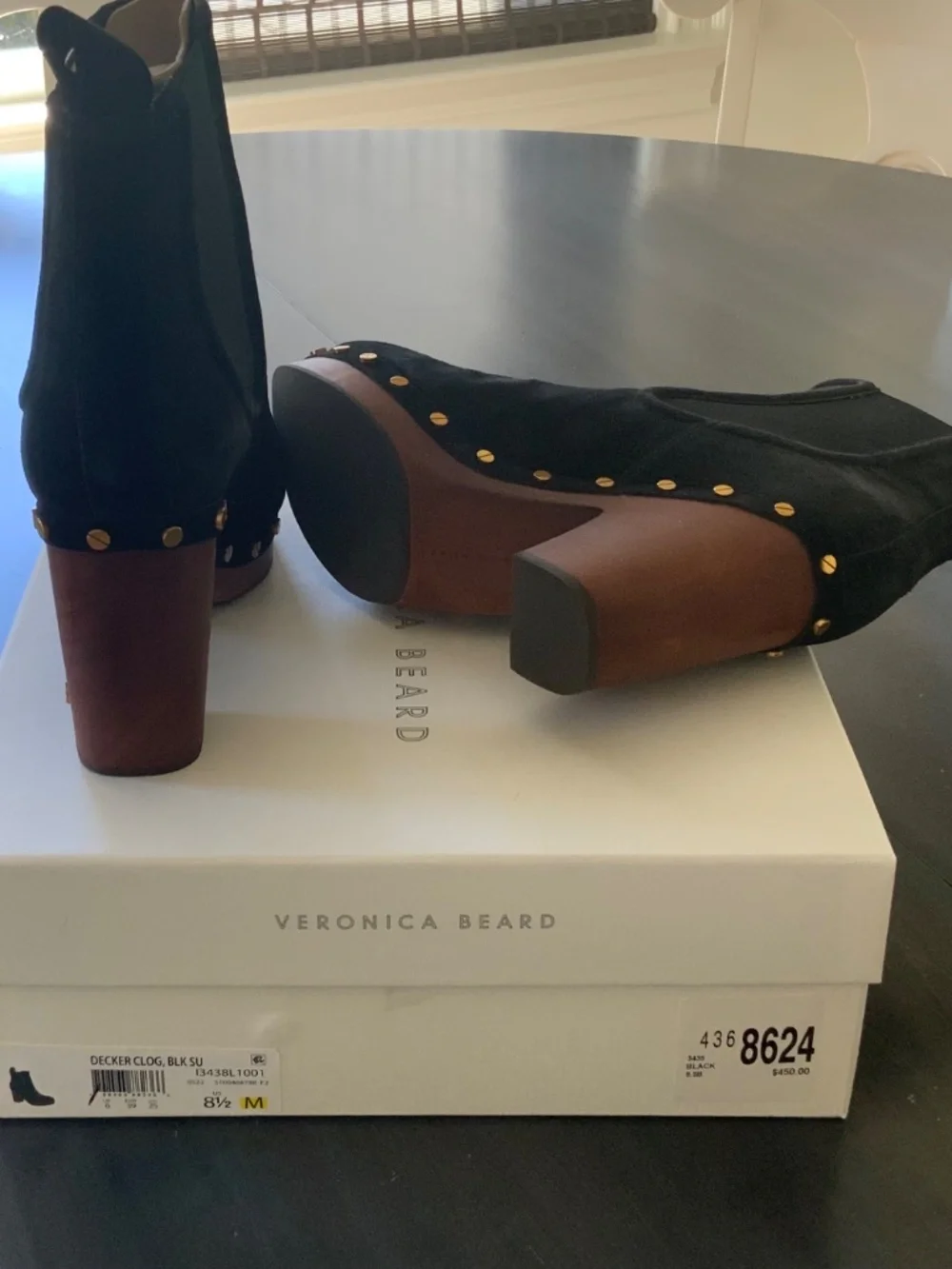 Veronica Beard Decker Clog  Black Suede